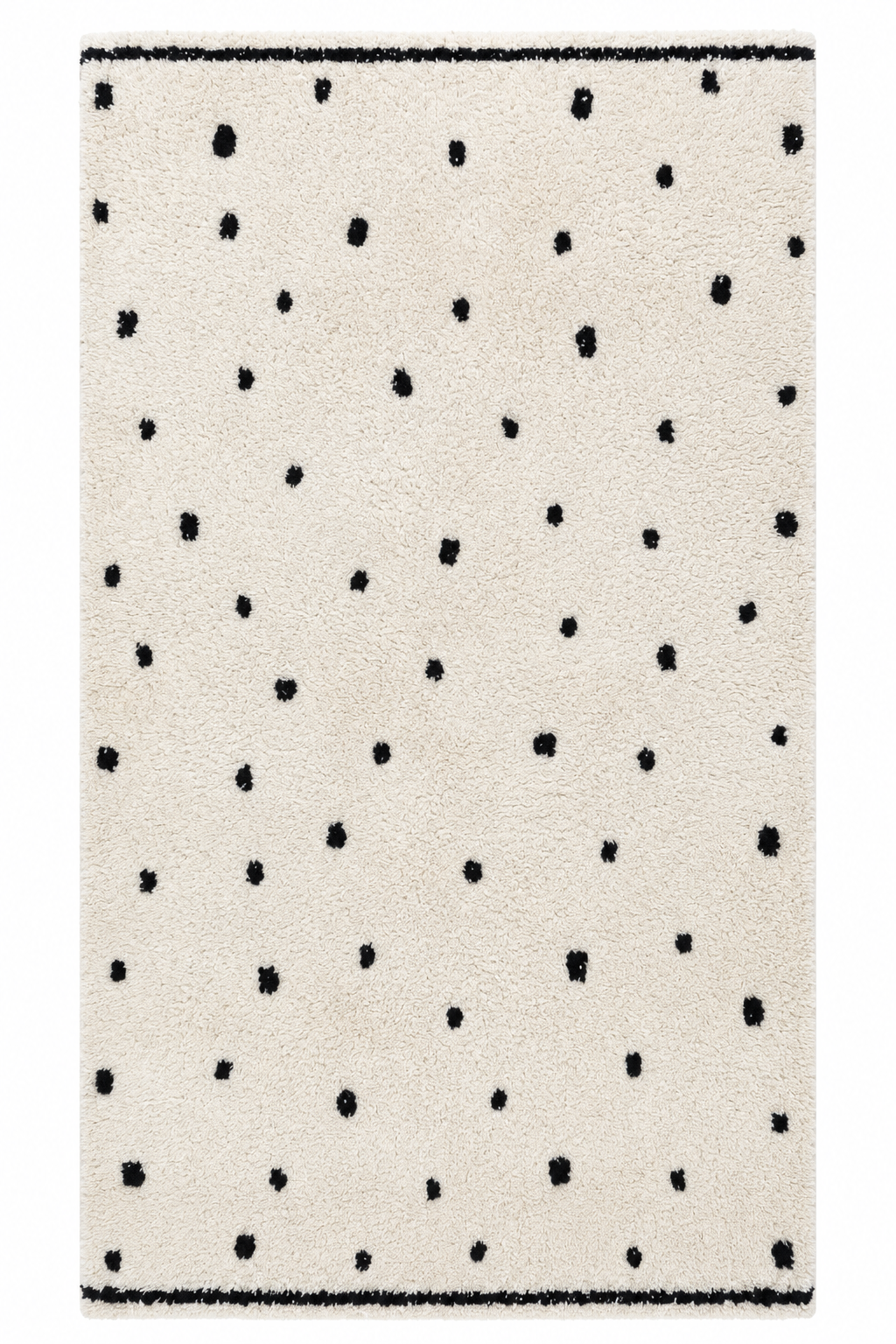 Going Dotty Cotton Berber Washable Rug - Black