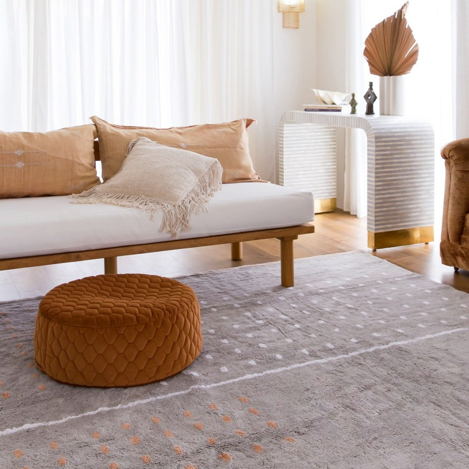 Large Cotton Rug in Grey