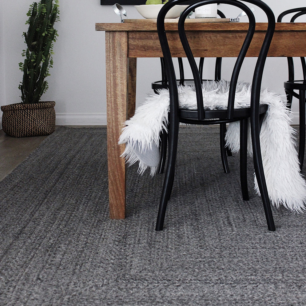 Dining Room  Wool Rug - Grey
