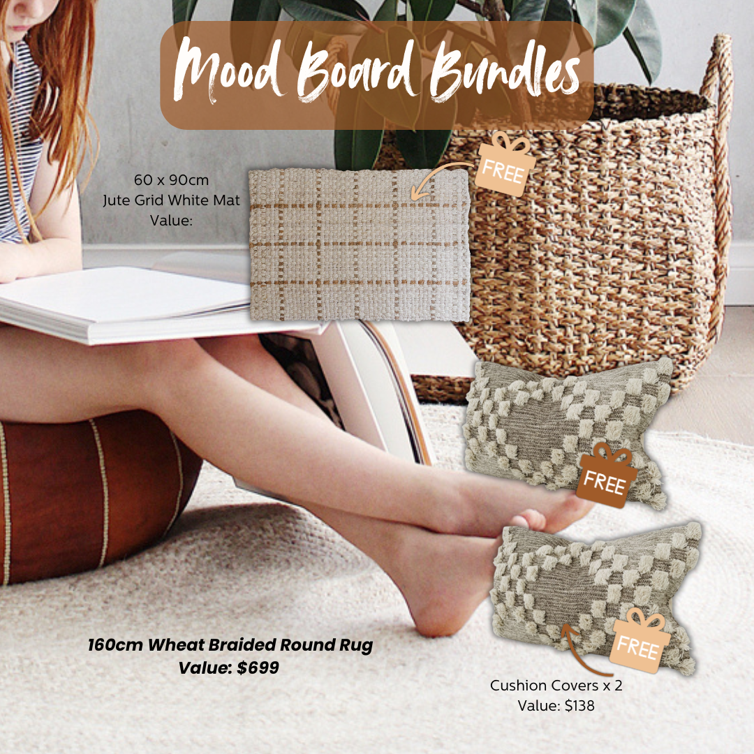 Mood Board Bundle - Wheat Braided Round Rug