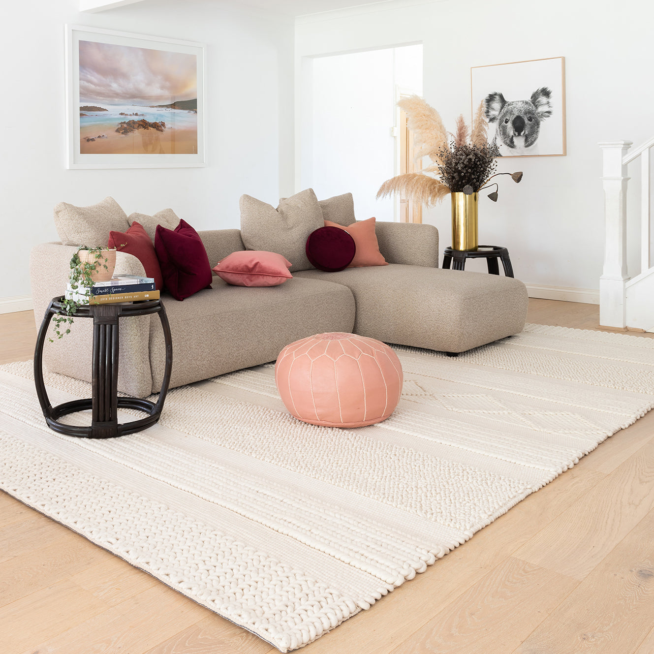 Wool Knit Rug Jasper Knit Wool Rug - Natural – Oh Happy Home