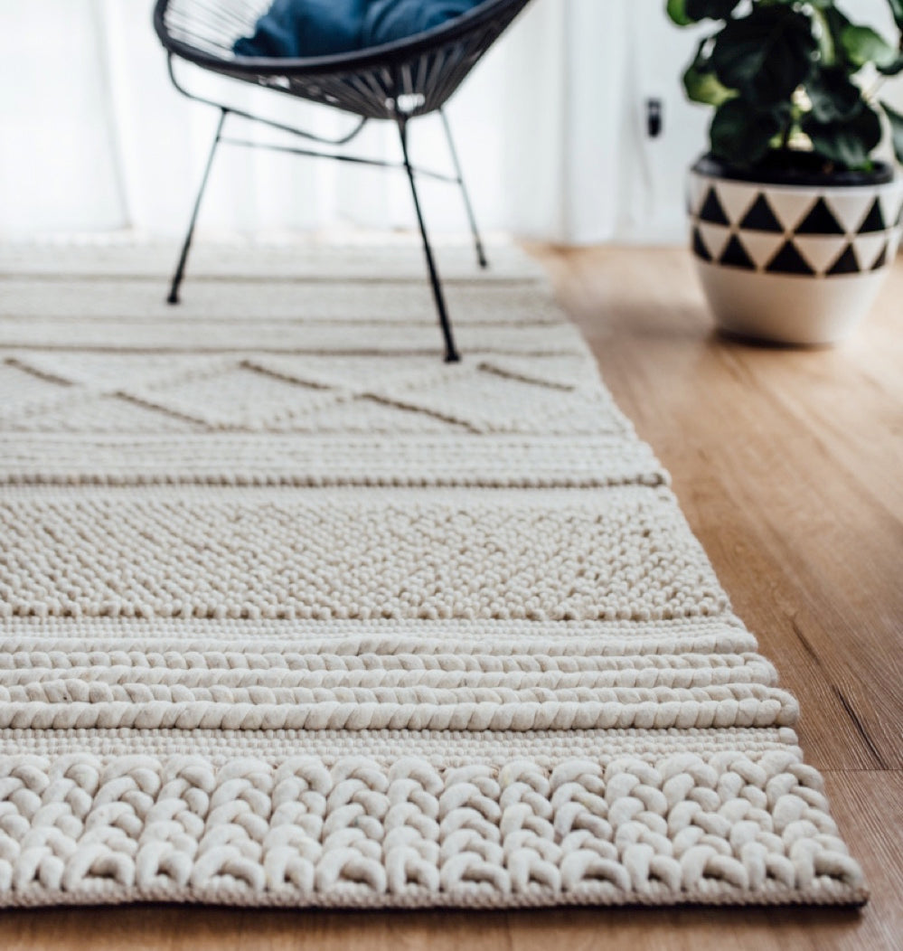 Jasper Knit Wool Rug - Natural – Oh Happy Home