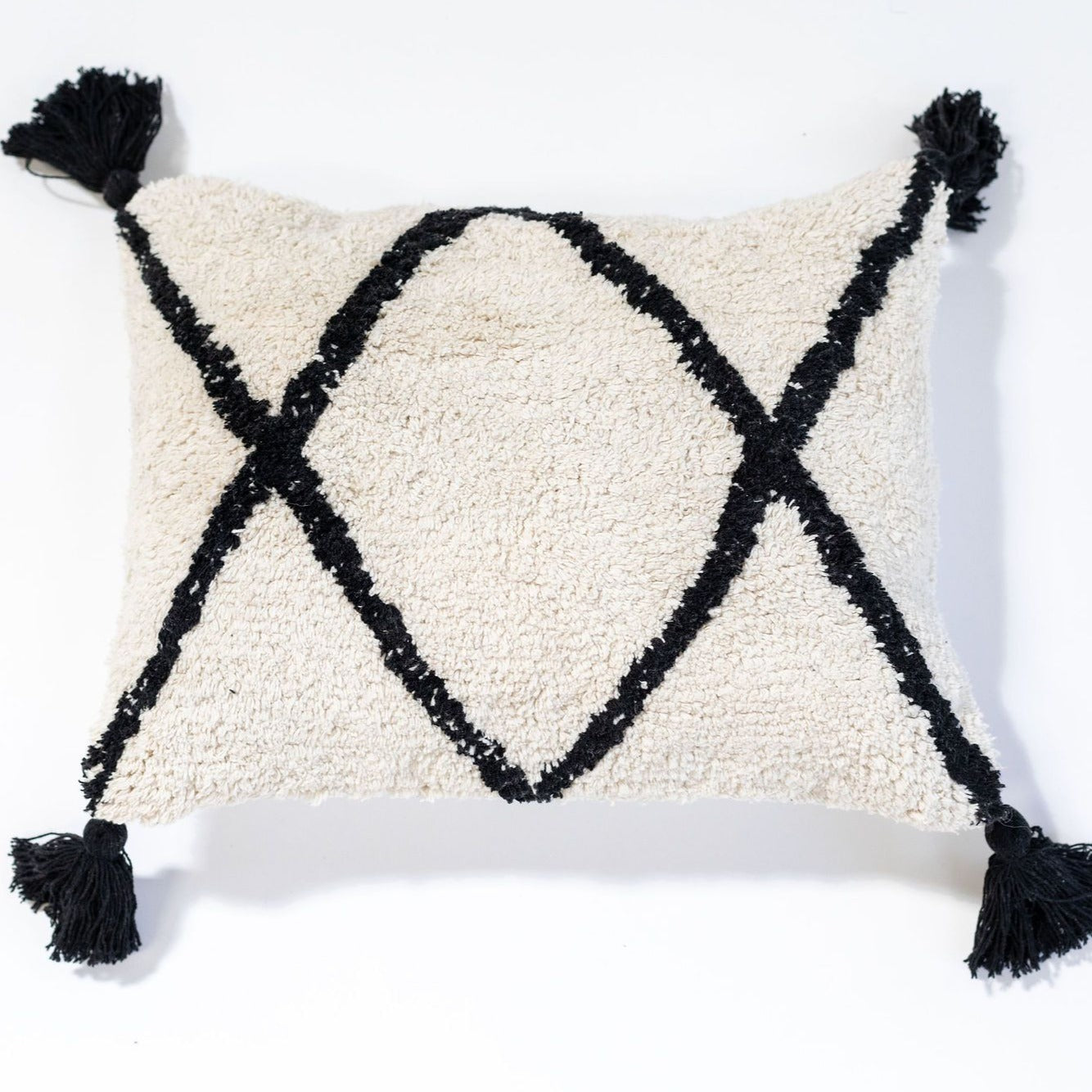 Cotton Berber Washable Cushion - Black - Oh Happy Home