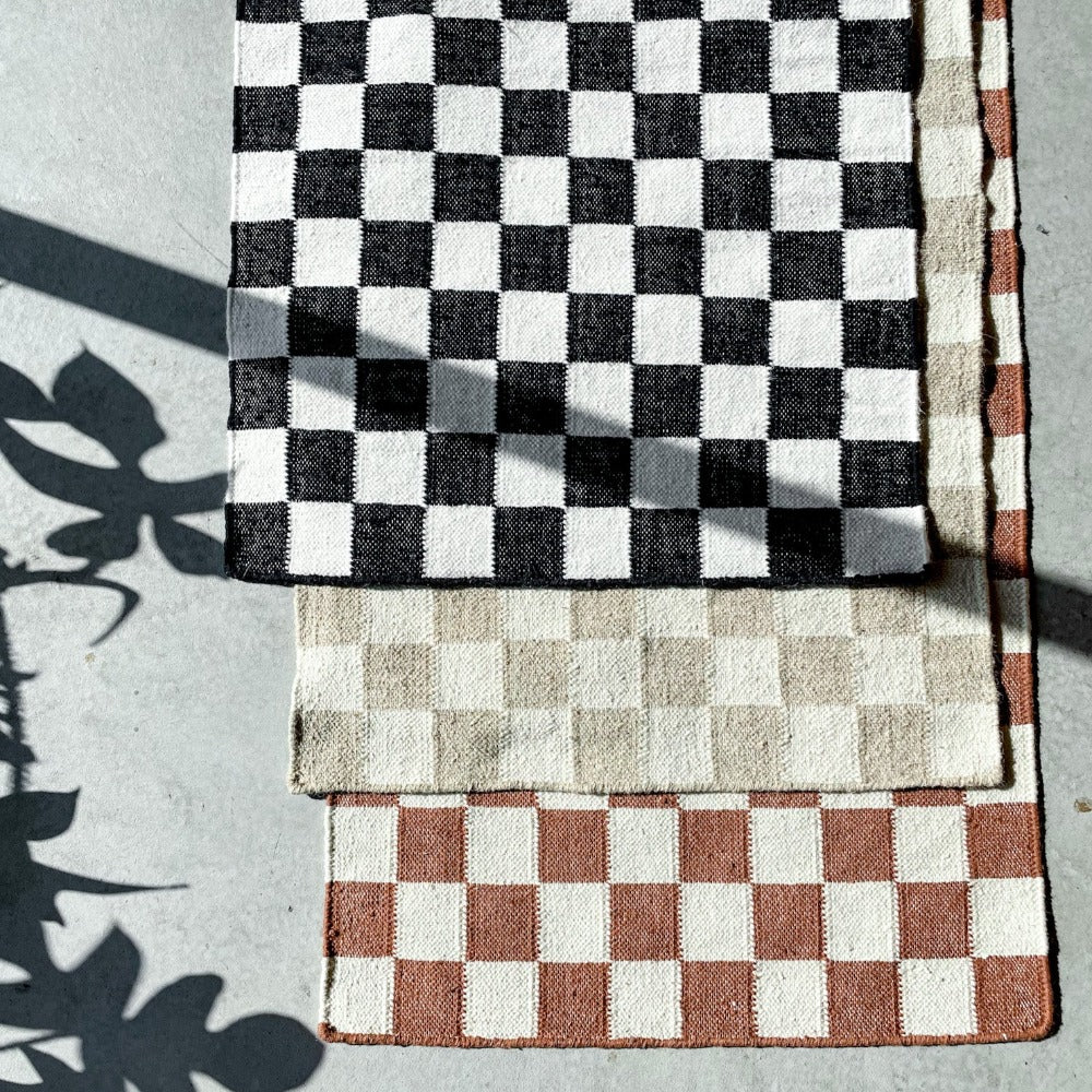 Checkered Rug - Natural and Cream Runner – Oh Happy Home