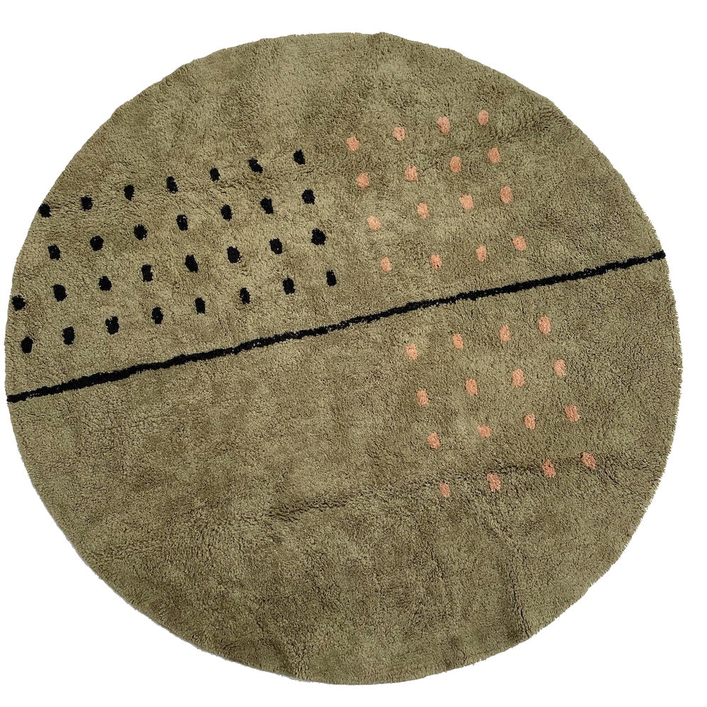 Grid - Green Round Washable Rug – Oh Happy Home