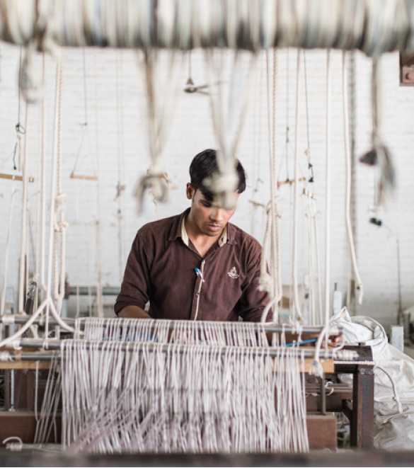 Worker at the loom
